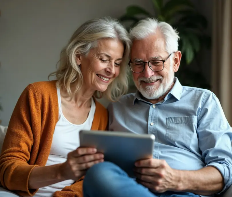 Happy elderly couple